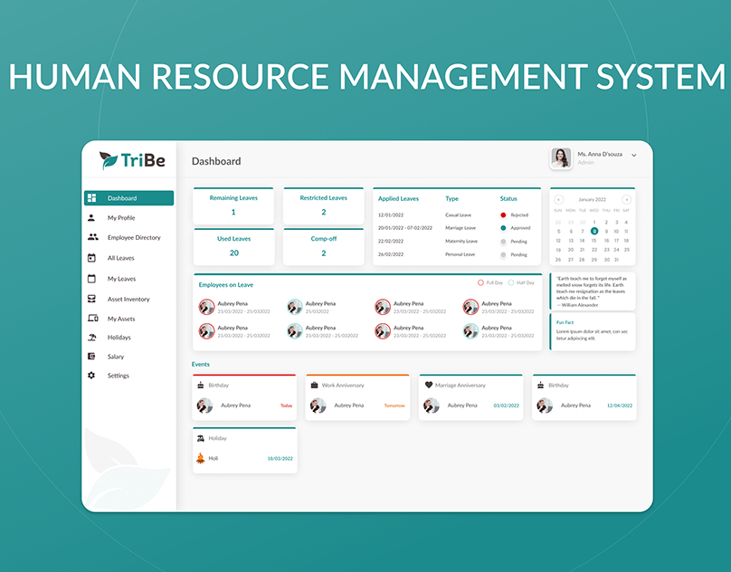 HRMS - Human Resource Management System on Behance