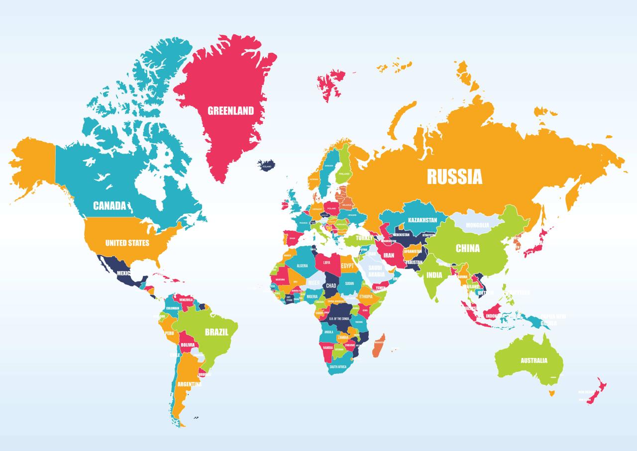 World Maps with Countries - Guide of the World